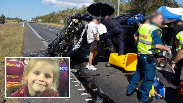 Olivia Douglas died instantly when the car she was in rolled near Bundaberg in September 2018.