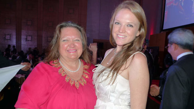 Gina Rinehart and daughter Ginia.