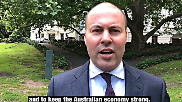 Josh Frydenberg in his video attacking Labor's negative gearing policy.