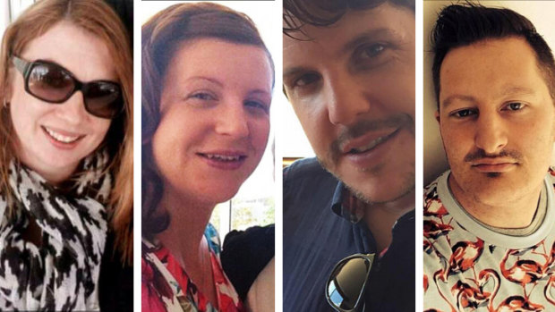 Left to right: Sydney mother Cindy Low, and Canberra visitors Kate Goodchild, her brother Luke Dorsett, and his partner Roozi Araghi were all killed at Dreamworld in 2016.