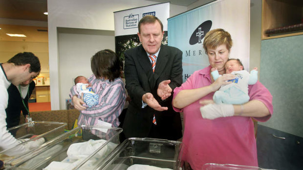 Peter Costello, who famously urged Australians to have “one for mum, one for dad and one for the country”, released the first intergenerational report in 2002.