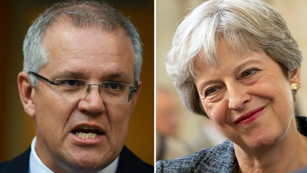 British Prime Minister Theresa May has had her first taste of Australia's revolving door leadership, calling Scott Morrison to congratulate him.