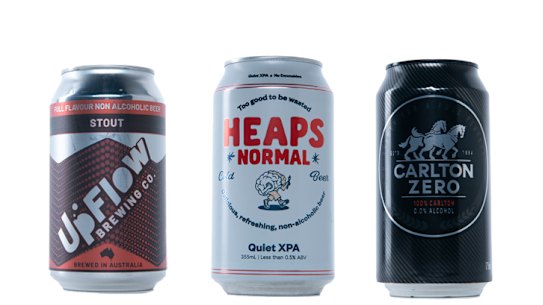Alcohol-free beers for Good Food taste test.