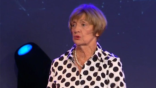 Margaret Court during her Sunday sermon at the Victory of Life Centre in Perth.