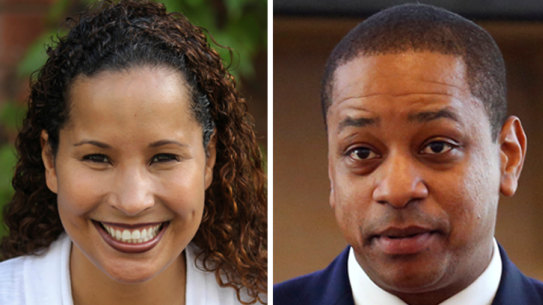 Vanessa Tyson (left) has accused Virginia's Lieutenant Governor Justin Fairfax (right) of sexual assault.