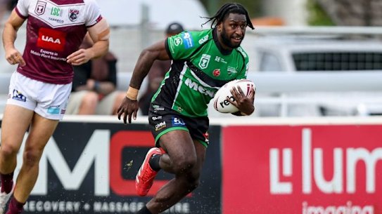 Dudley Dotoi in action for the Townsville Blackhawks.
