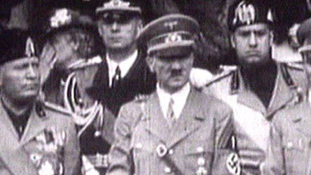Mussolini and Hitler in Rome in 1941