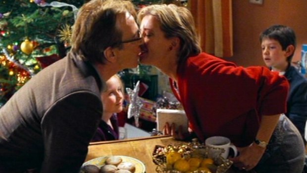 Emma Thompson and Alan Rickman in a scene from Love Actually.