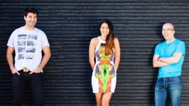 Canva co-founders Cameron Adams, Melanie Perkins and Clifford Obrecht.

