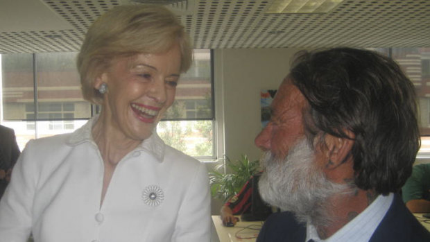 Vincent Greentree with the former governor-general Quentin Bryce. 