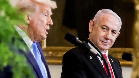 Israel’s prime minister, Benjamin Netanyahu, (right) and US President Donald Trump.