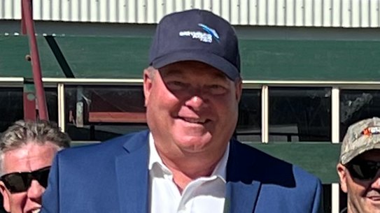 Rob Macaulay, second from left, resigned as chief executive of Greyhound Racing NSW after the explosive report from the organisation’s former vet.