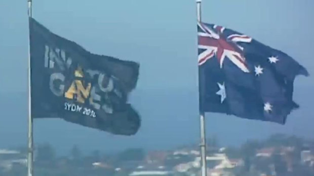 The Invictus Games flag now stands atop the Sydney Harbour Bridge alongside the Australian flag.