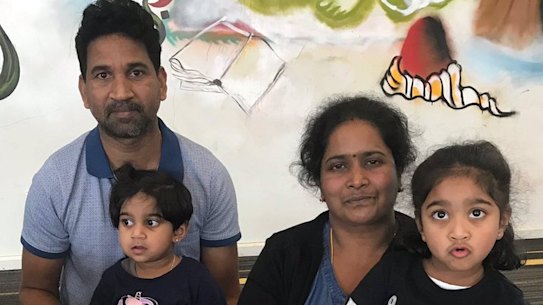 Priya and Nadesalingam and their Australian-born daughters Kopika and Tharunicaa. 