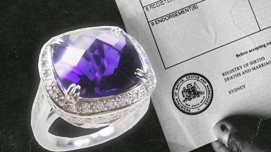 The couple had been engaged at one point and the man had given his fiancee an amethyst ring, the NSW Supreme Court heard.