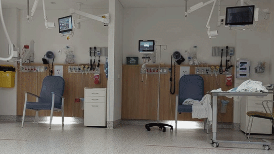 Beds were removed from Blacktown Hospital on Thursday amid the doctors’ strike.