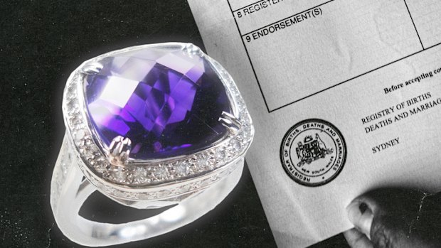 The couple had been engaged at one point and the man had given his fiancee an amethyst ring, the NSW Supreme Court heard.
