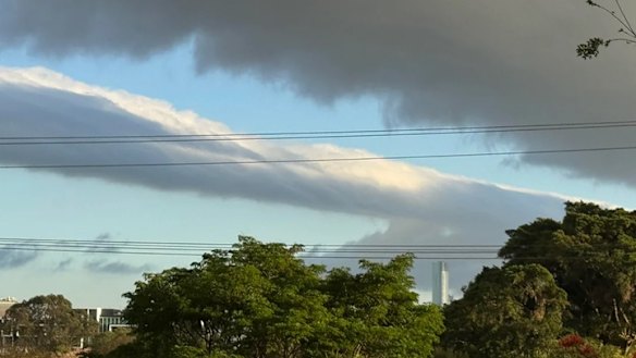 The roll cloud seen over Brisbane.