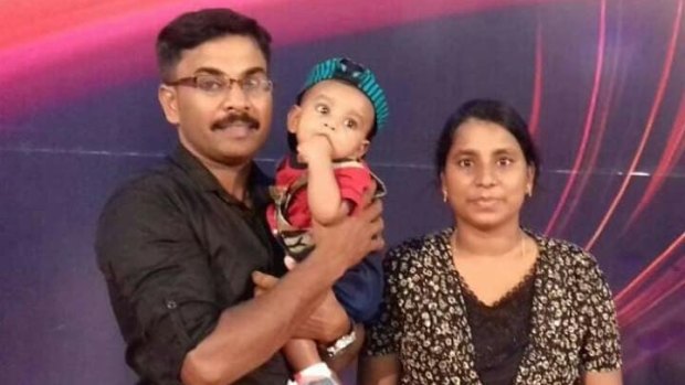 Puviyan Naranam, his wife Maramuthu and their one-year-old daughter, who were killed in the bomb blast at Zion Church Batticaloa, Sri Lanka. 