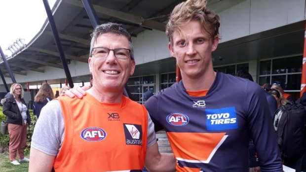 Dale Gazzard (left) was a former North Melbourne and Sydney fan who switched to the Giants after they joined the league in 2012.