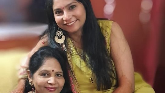 Devyani Upadhyay with her mother Sita, who she hasn’t seen for 18 months.