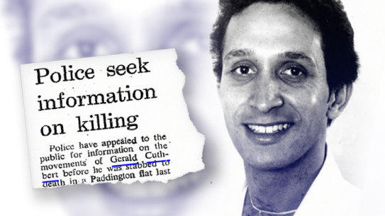 Gerald Cuthbert and a Sydney Morning Herald article from October 1981, reporting on his death.
