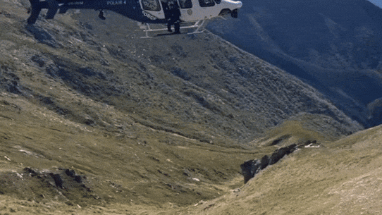 Hadi Nazari being winched to safety at Kosciuszko National Park on Wednesday.