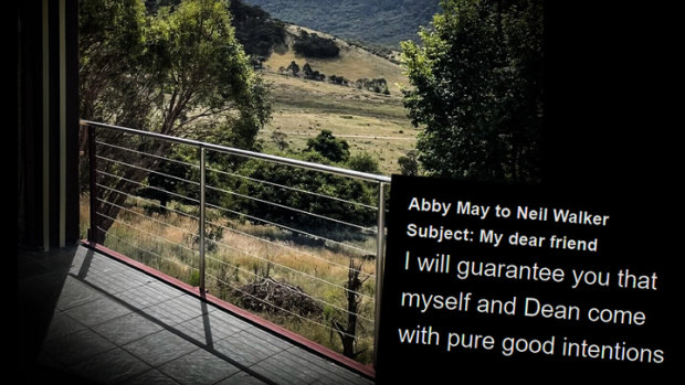 The view from Winter Park, Crackenback, and a mocked-up excerpt from one of Abby May’s emails to Neil Walker.