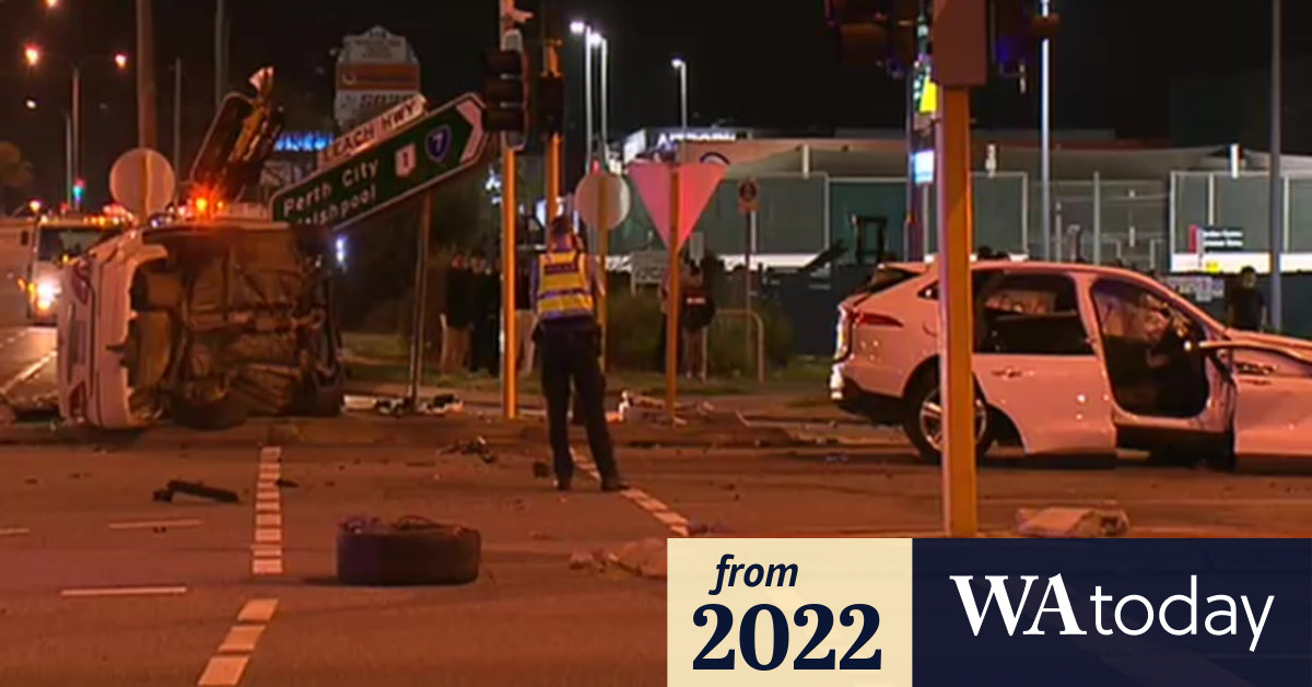 Three people in hospital after crash during police chase through Perth ...