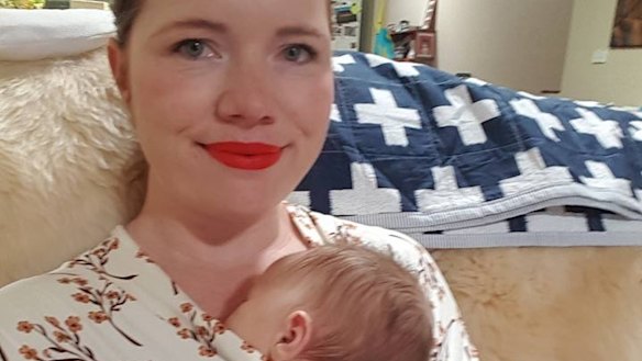 Clementine Ford with her baby son. 