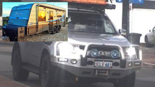 The car the couple are travelling in. The caravan is similar to the one they are currently believed to be towing.