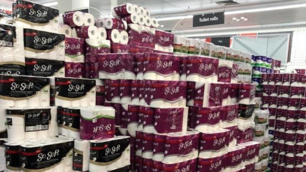 It's toilet paper aplenty at Coles, Victoria Gardens.