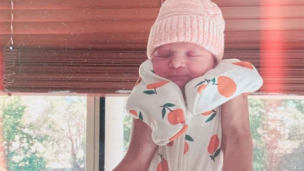 Robbie and Daisy Katter welcomed their first child on Monday, a girl named Peaches. 