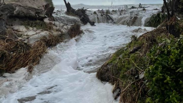 The coast guards were concerned Bribie Island would split into two.