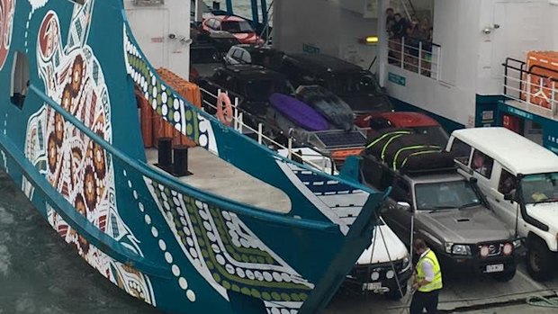 Passengers aboard Strad Ferries Big Red Cat from Dunwich.
