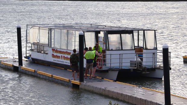 A tour boat at Tooradin in the state's south-east lost its roof when storms hit the area.