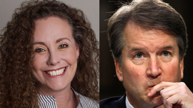 Julie Swetnick (left) has accused Supreme Court nominee Brett Kavanaugh (right) of excessive drinking and aggressive behaviour towards women. 