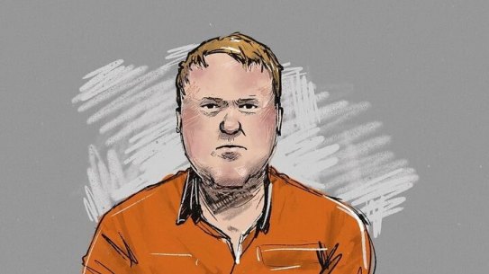Court sketch of truck driver Jamie Gleeson.