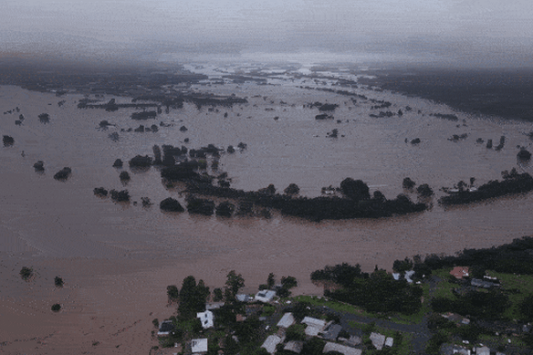Drone vision over Taree on Wednesday.