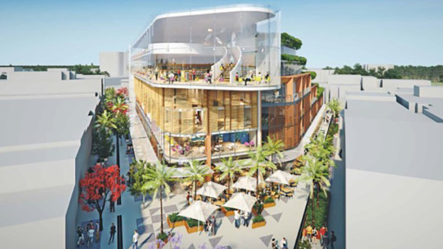 An artist’s impression of the contentious redevelopment of the Whistler Street car park in Manly.