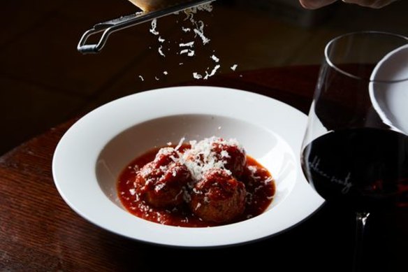 Succulent meatballs at Eighteen Sixty in Nagambie.