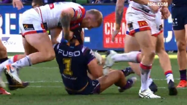 Crackdown: the NRL has tackles such as this one from St George Illawarra's Mitch Barnett in their sights.