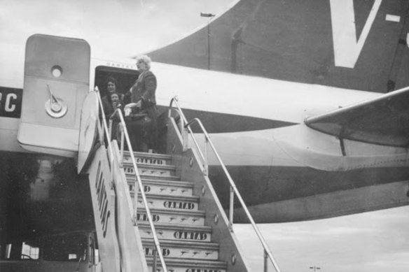 The family arriving in Melbourne from York in 1964. 