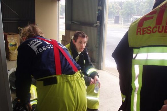 Chris Minns, leader of the NSW Labor Party and Member for Kogarah, in his days as a firefighter at Mortdale fire station.