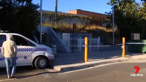 The underpass was still cordoned off on Saturday as detectives returned to examine the Nambour crime scene.