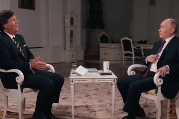 Vladimir Putin and Tucker Carlson sit down for their two-hour interview.
