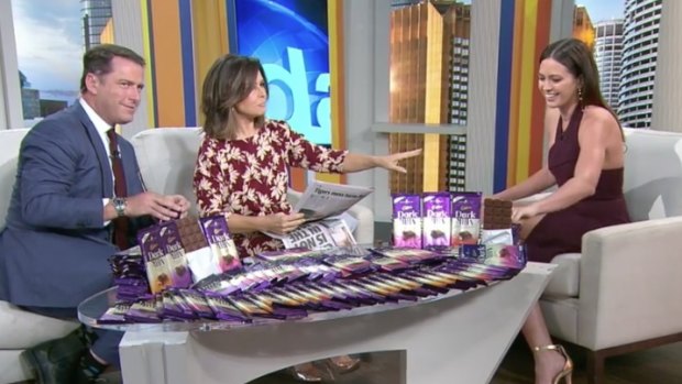 Jesinta Franklin promoting Cadbury on the Today Show.