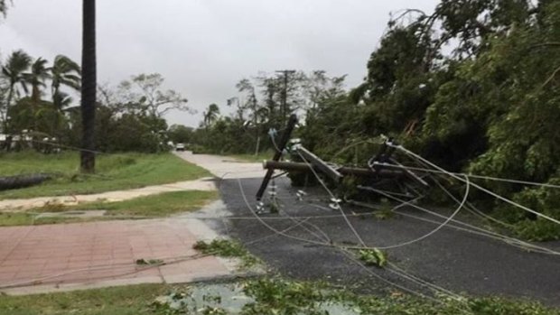 The aftermath of Cyclone Nora in Pormpuraww, on the western Cape York Peninsula.