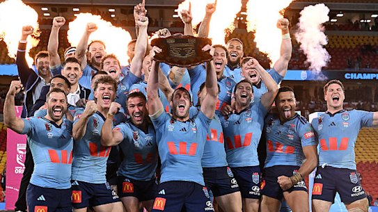 NSW celebrates Origin series win.