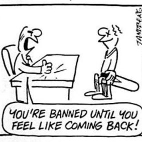 Ron Tandberg cartoon published on July 31, 1985.